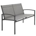 2 Seater Metal Garden Bench with Texteline Seat, Grey