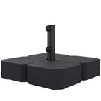 Square Patio Umbrella Base with Wheels, Black