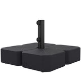 Square Patio Umbrella Base with Wheels, Black