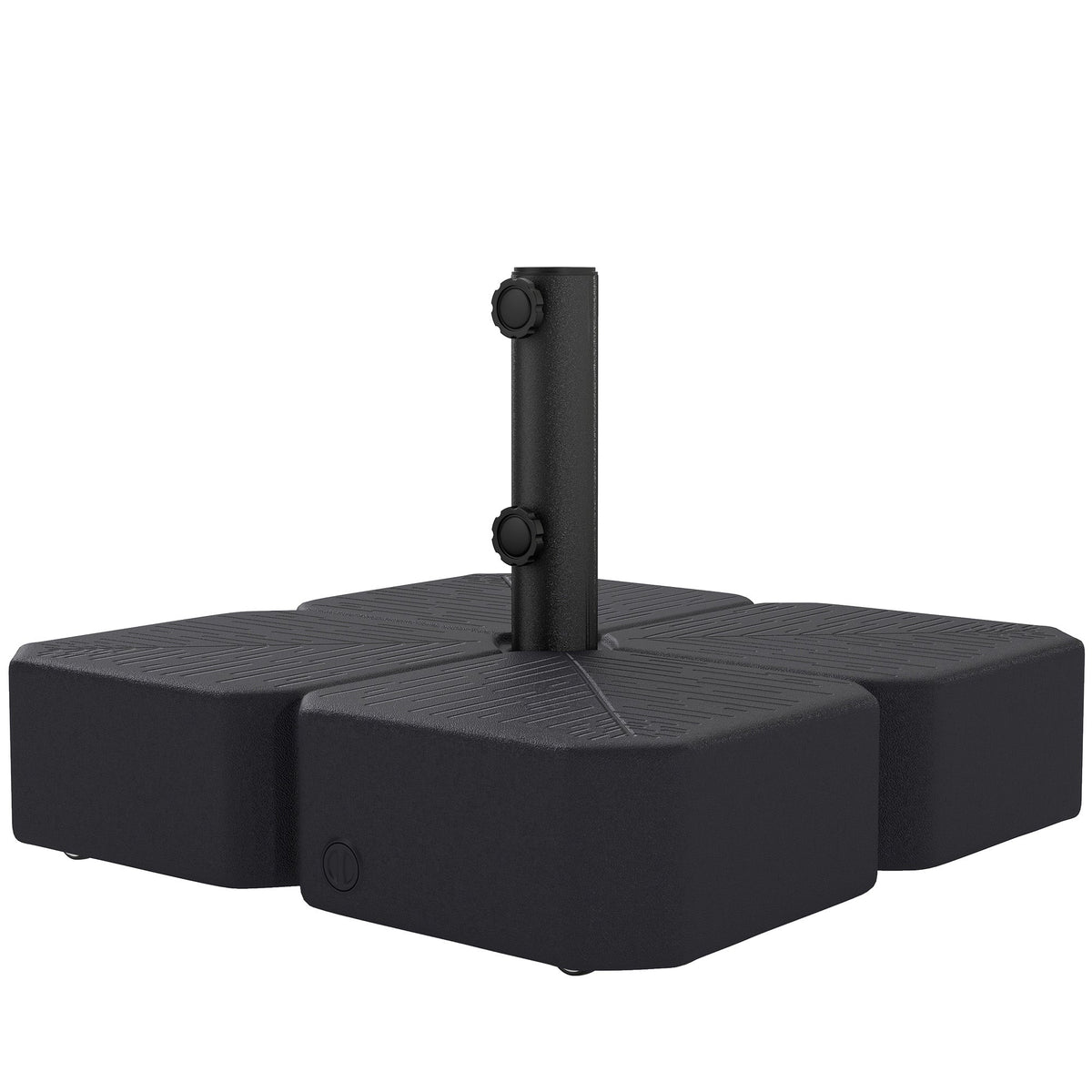 Square Patio Umbrella Base with Wheels, Black