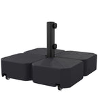 Square Patio Umbrella Base with Wheels, Black