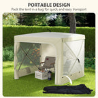 7' x 8' Pop Up Canopy Tent with Curtains and Netting, White