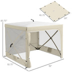 7' x 8' Pop Up Canopy Tent with Curtains and Netting, White