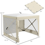 7' x 8' Pop Up Canopy Tent with Curtains and Netting, White