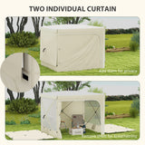 7' x 8' Pop Up Canopy Tent with Curtains and Netting, White