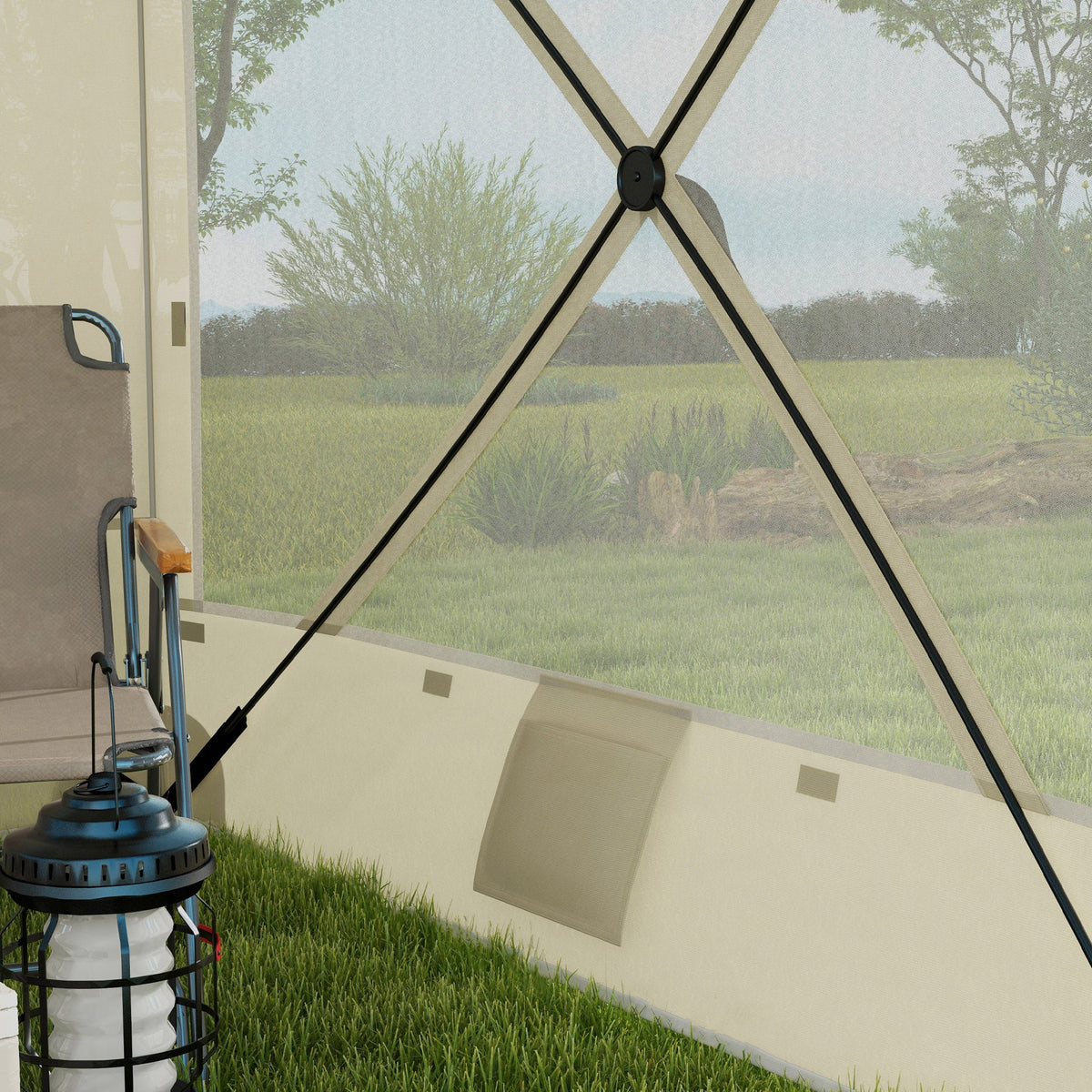 7' x 8' Pop Up Canopy Tent with Curtains and Netting, White
