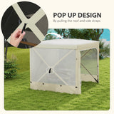 7' x 8' Pop Up Canopy Tent with Curtains and Netting, White
