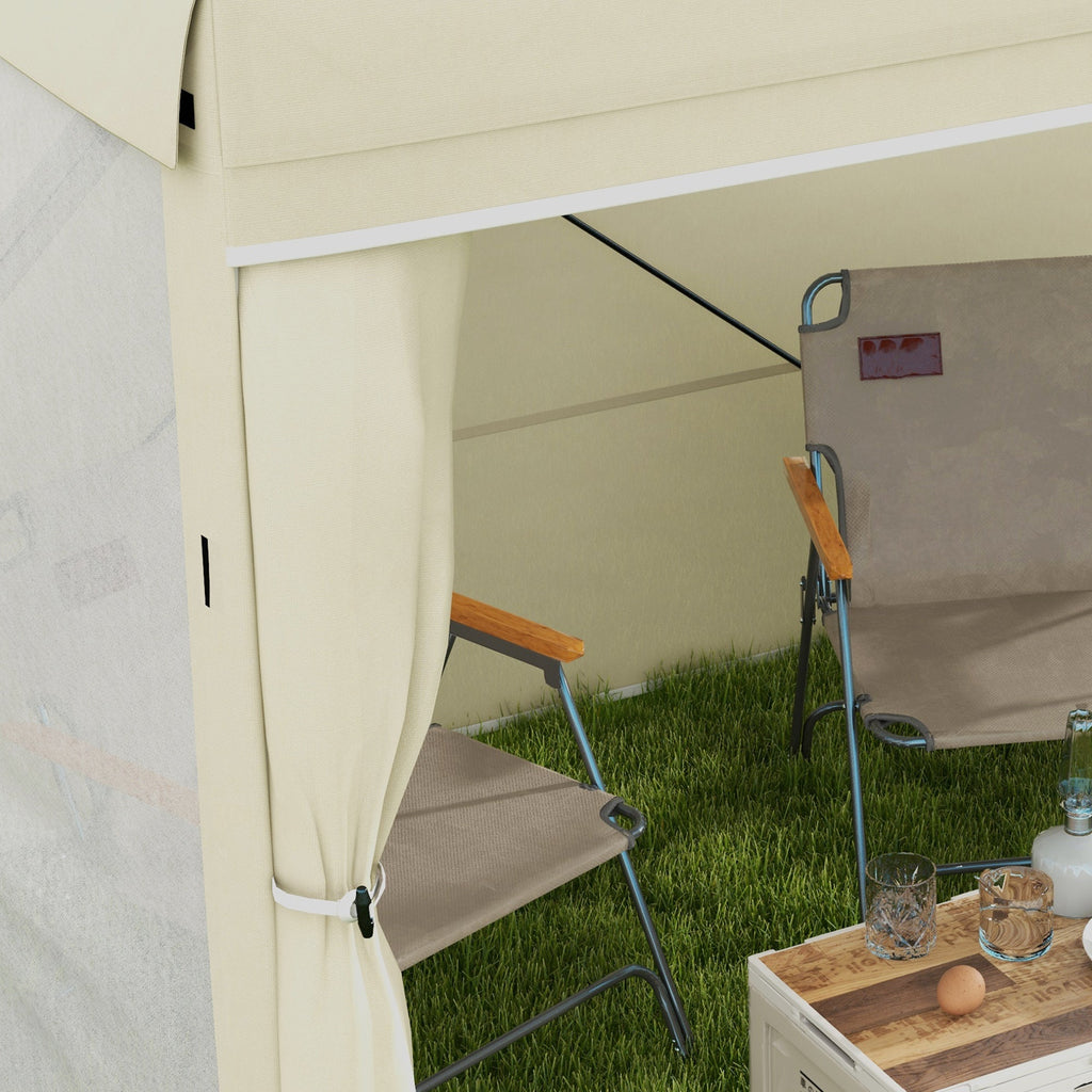 7' x 8' Pop Up Canopy Tent with Curtains and Netting, White