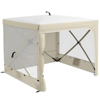 7' x 8' Pop Up Canopy Tent with Curtains and Netting, White