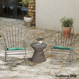 Set of 6 Chair Cushion Seat Pads with Straps, Green