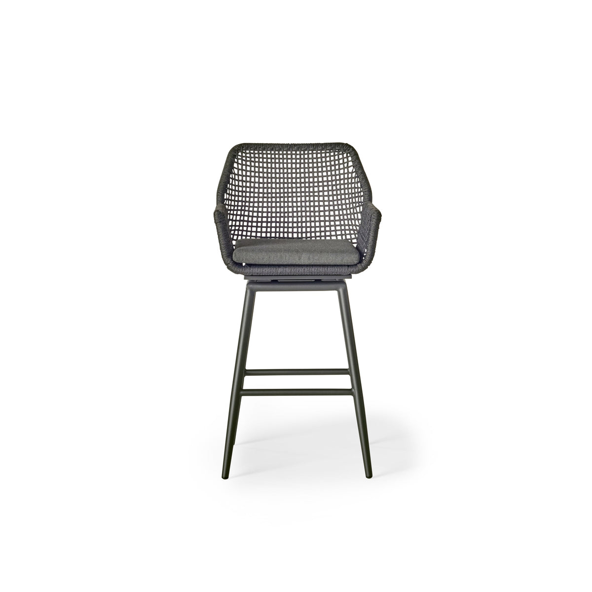Montecito Swivel Bar Chair in Charcoal Aluminum