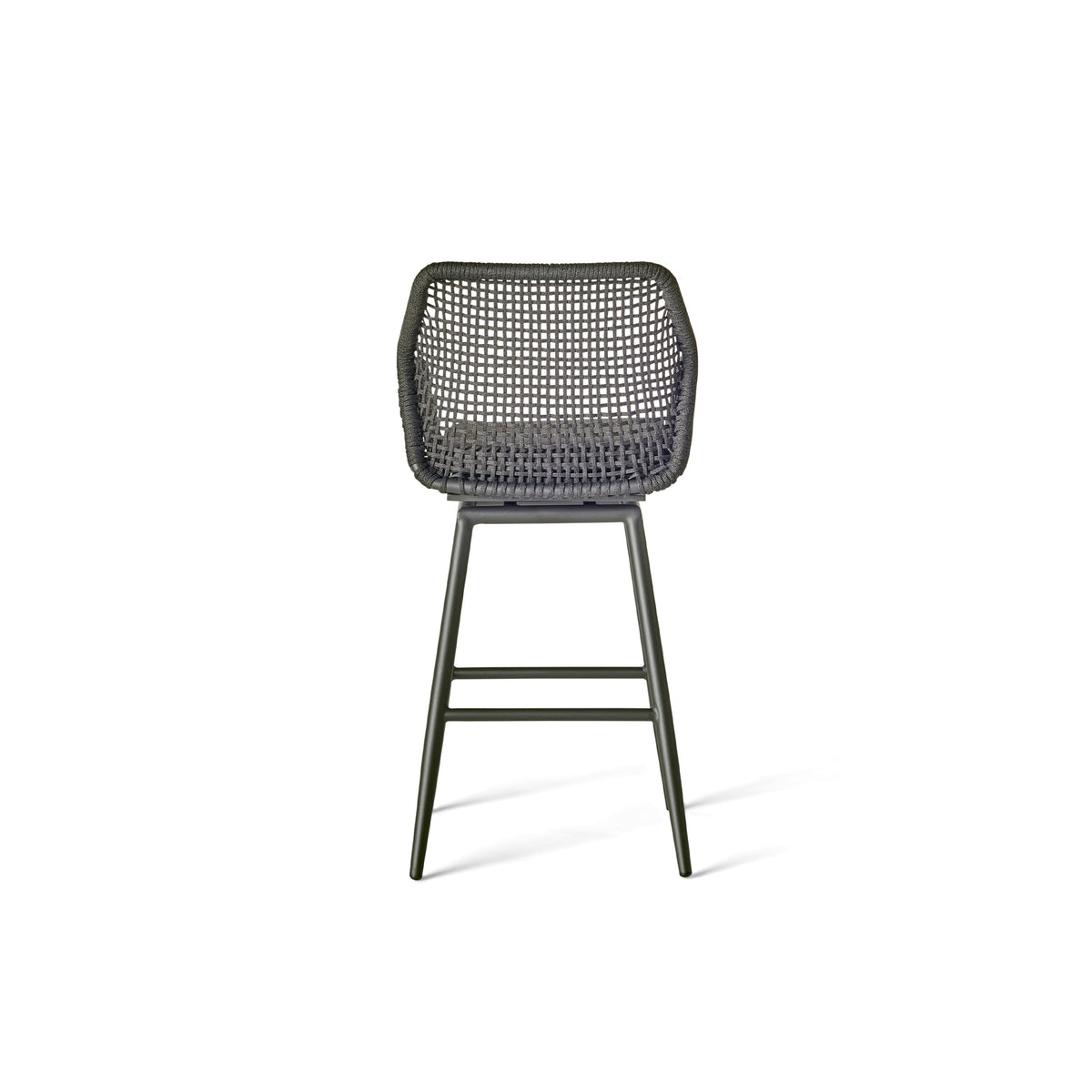 Montecito Swivel Bar Chair in Charcoal Aluminum