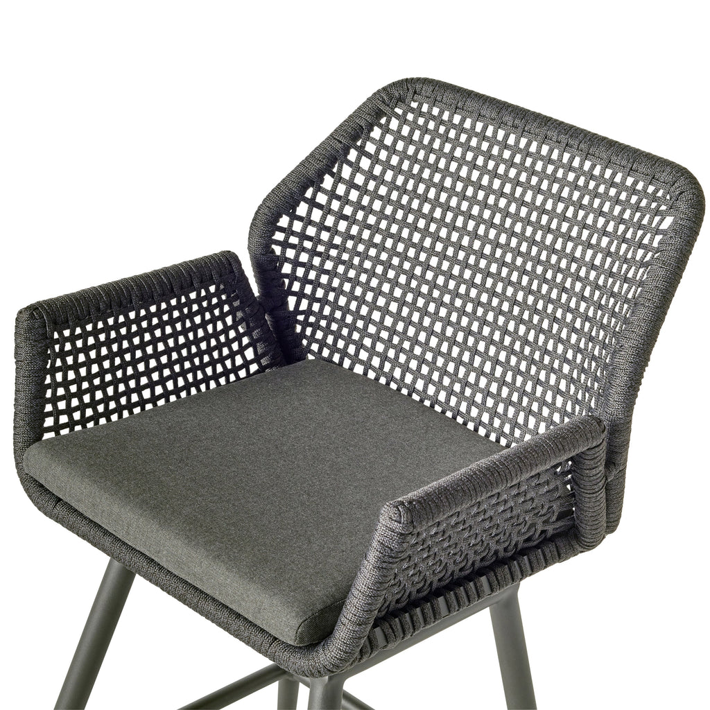 Montecito Swivel Bar Chair in Charcoal Aluminum