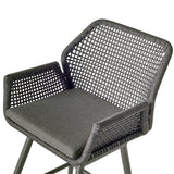 Montecito Swivel Bar Chair in Charcoal Aluminum