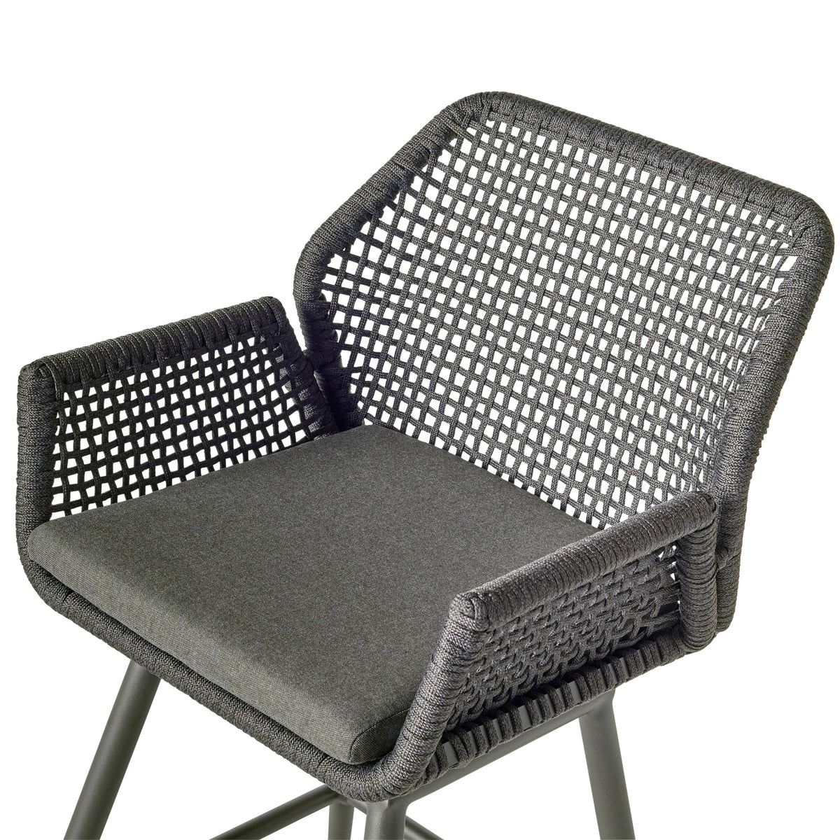 Montecito Swivel Bar Chair in Charcoal Aluminum