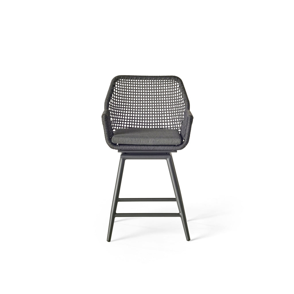 Montecito Swivel Counter Chair in Charcoal Aluminum
