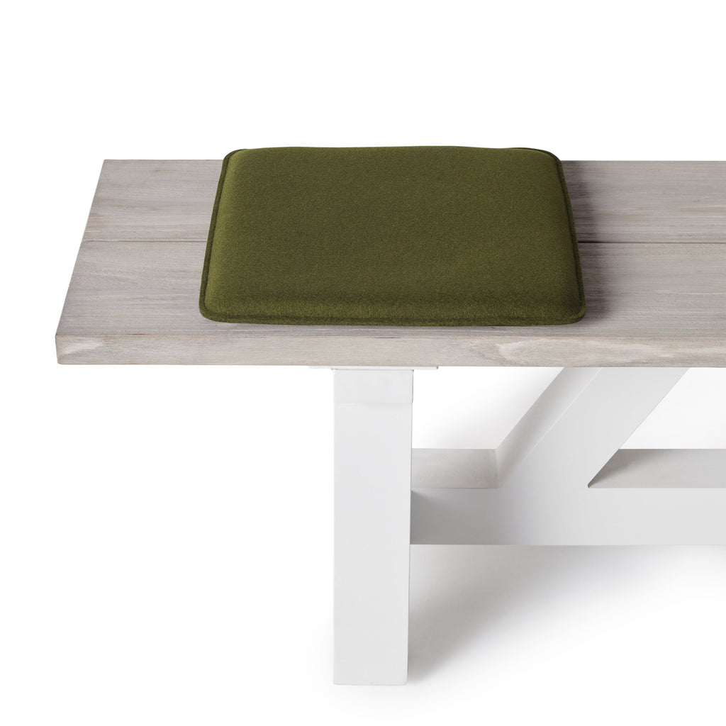 Zabuton Wool Felt Square Seat Pad in Moss