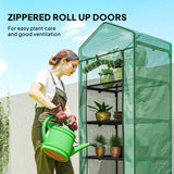 5 Tier Mini Greenhouse with Shelf Clips, 27.25" x 19.25" x 76", Green