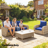 Set of 4 Outdoor Chair Cushions, 24" x 24", Navy Blue
