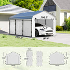 Carport Sidewall Panels Set of 4 for 12' x 20' Carports, White