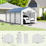 Carport Sidewall Panels Set of 4 for 12' x 20' Carports, White