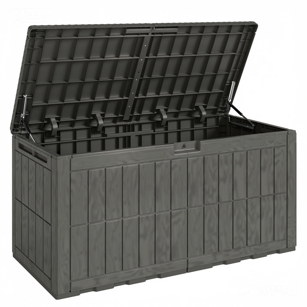 440L Garden Storage Box with Lockable Lid and Gas Rods