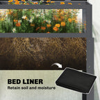 Raised Garden Bed with Flip-Up Greenhouse Top and Legs, Gray