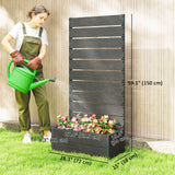 28" x 15" x 59" Raised Garden Bed with Trellis, Dark Grey