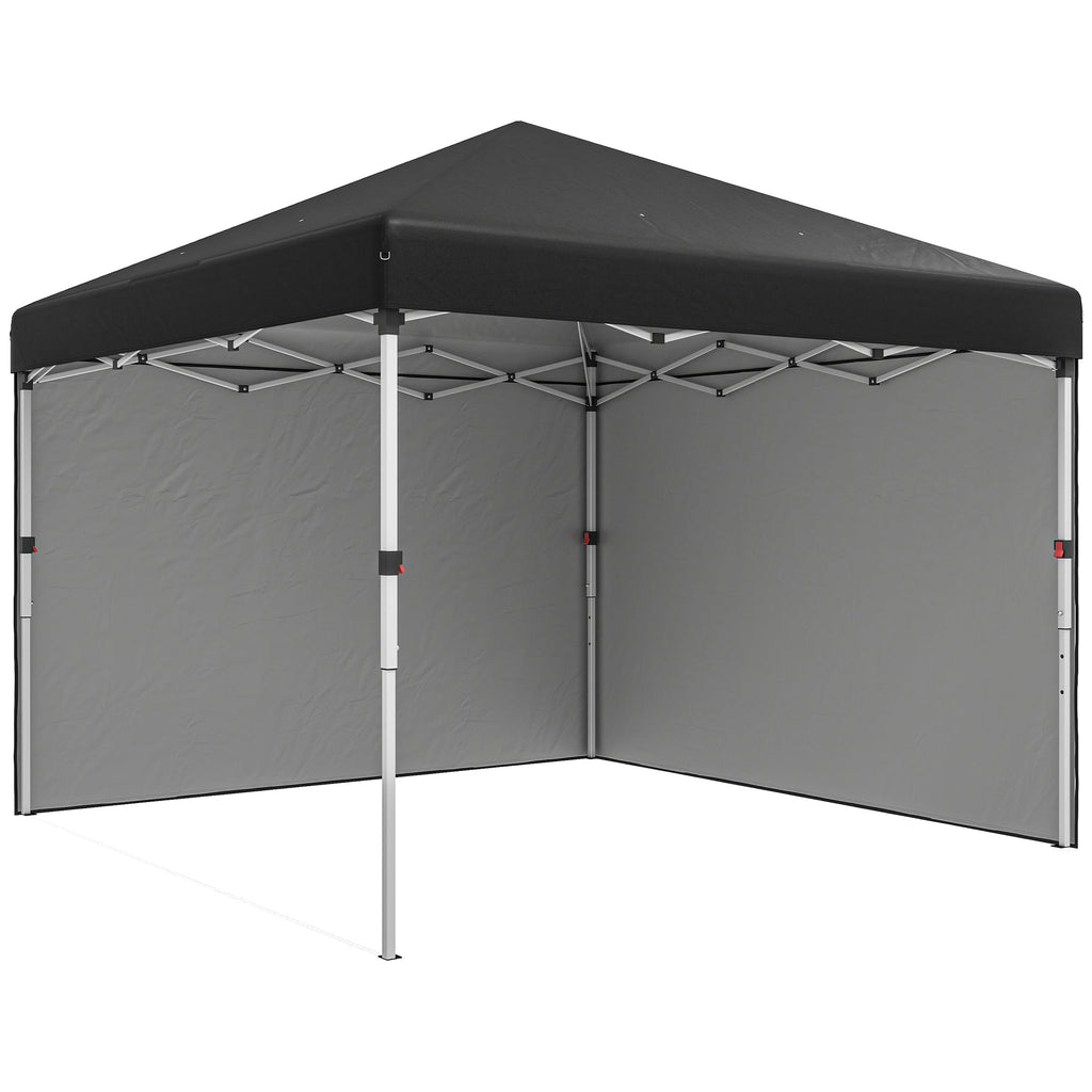 10' x 10' Pop Up Canopy Tent with Sidewalls and Roller Bag, Black
