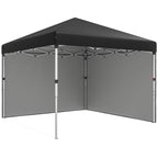 10' x 10' Pop Up Canopy Tent with Sidewalls and Roller Bag, Black