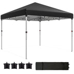 10' x 10' Pop Up Canopy Tent with Sidewalls and Roller Bag, Black