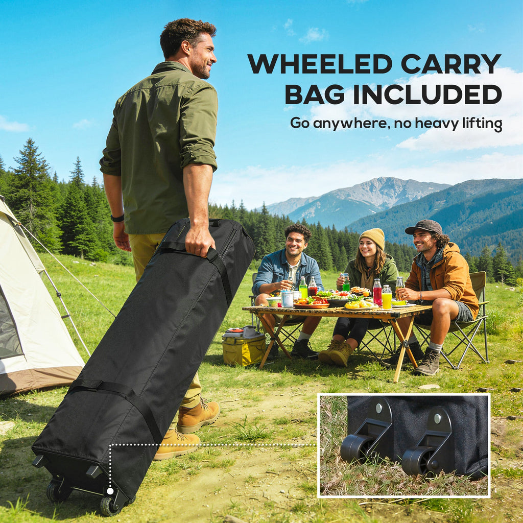 10 x 10 ft Pop-Up Canopy Tent with 4 Sidewalls and Wheeled Bag, Dark Grey