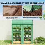 3-Tier Mini Greenhouse, 56.3" x 18.1" x 65", Green