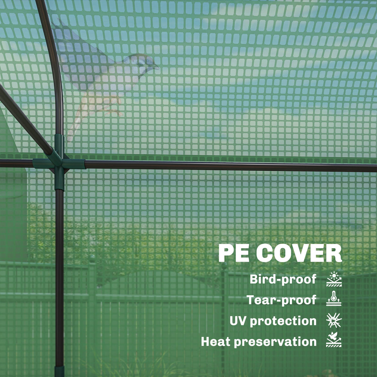 3-Tier Mini Greenhouse, 56.3" x 18.1" x 65", Green