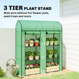 3-Tier Mini Greenhouse, 56.3" x 18.1" x 65", Green