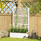 43" x 16" x 70" Raised Garden Bed with Trellis and Privacy Screen, White
