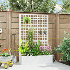 43" x 16" x 70" Raised Garden Bed with Trellis and Privacy Screen, White
