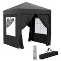 6.6' x 6.6' Pop-Up Canopy Tent with Sidewalls and Carry Bag, Black