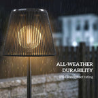 Outdoor Solar Floor Lamp with Light Sensor, Adjustable Height, Black