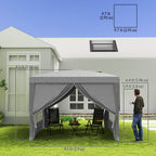 10' x 10' Outdoor Pop-Up Party Tent with Carry Bag, Light Grey