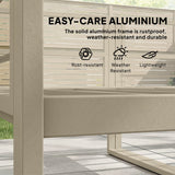 6 Seater Aluminium Garden Sofa Set with Coffee Table, White