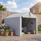 7' x 5' Portable Shed with Roll-up Zipper Door, Light Grey