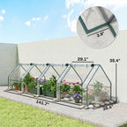 Mini Greenhouse with Zippered Doors & Roll-up Windows,