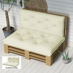 2-Seater 5" Thick Outdoor Seat Cushions with Back for Loveseat, Cream White