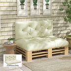 2-Seater 5" Thick Outdoor Seat Cushions with Back for Loveseat, Cream White
