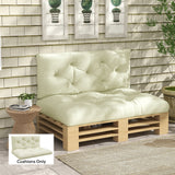 2-Seater 5" Thick Outdoor Seat Cushions with Back for Loveseat, Cream White