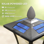 63" Solar Lamp Post Lights 2 Pack with Planter, Waterproof LED, Black