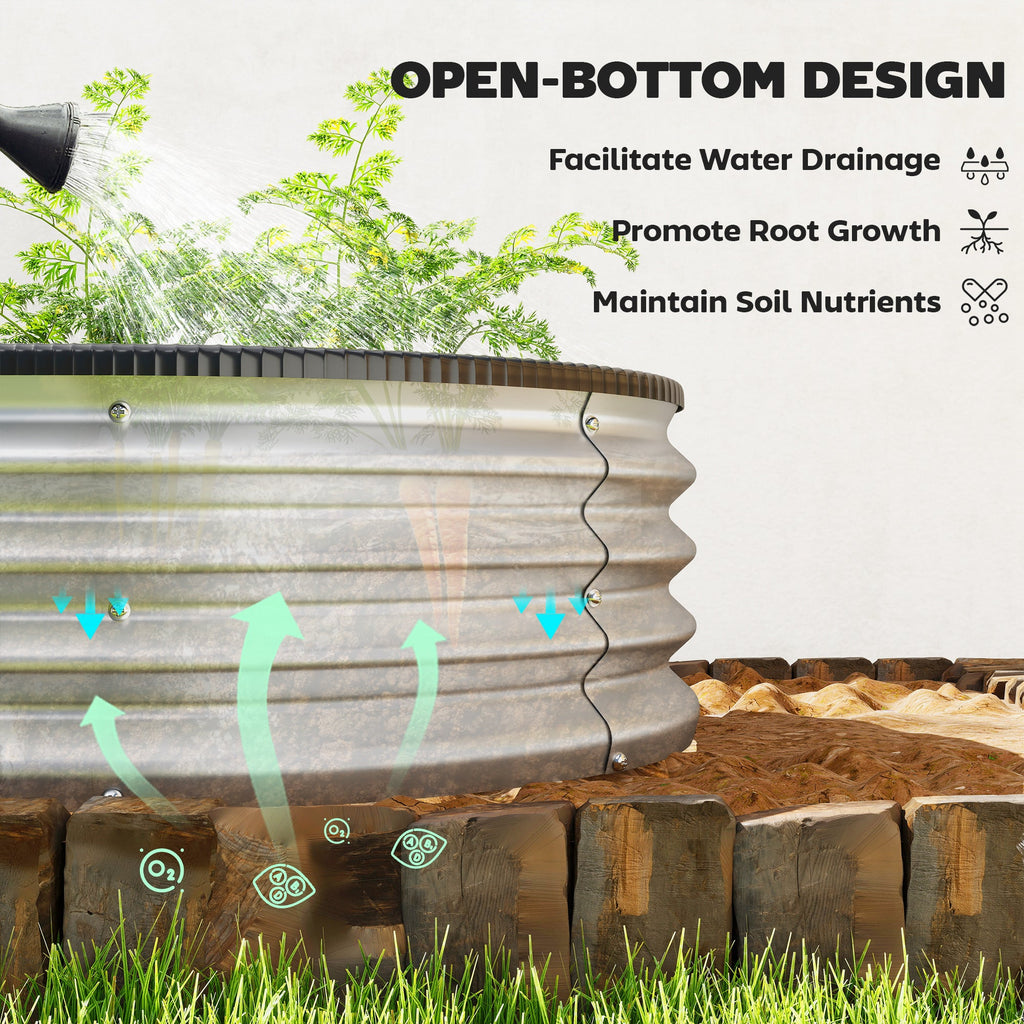 2pcs 4 x 3 x 1 ft Galvanized Raised Garden Beds, Silver