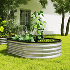 2pcs 4 x 3 x 1 ft Galvanized Raised Garden Beds, Silver