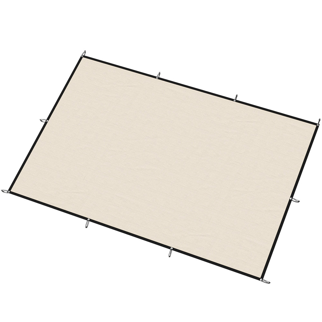 2 x 3 m Sun Shade Sail in Beige with Steel Eyelets & Bungee Cords, UV Protection